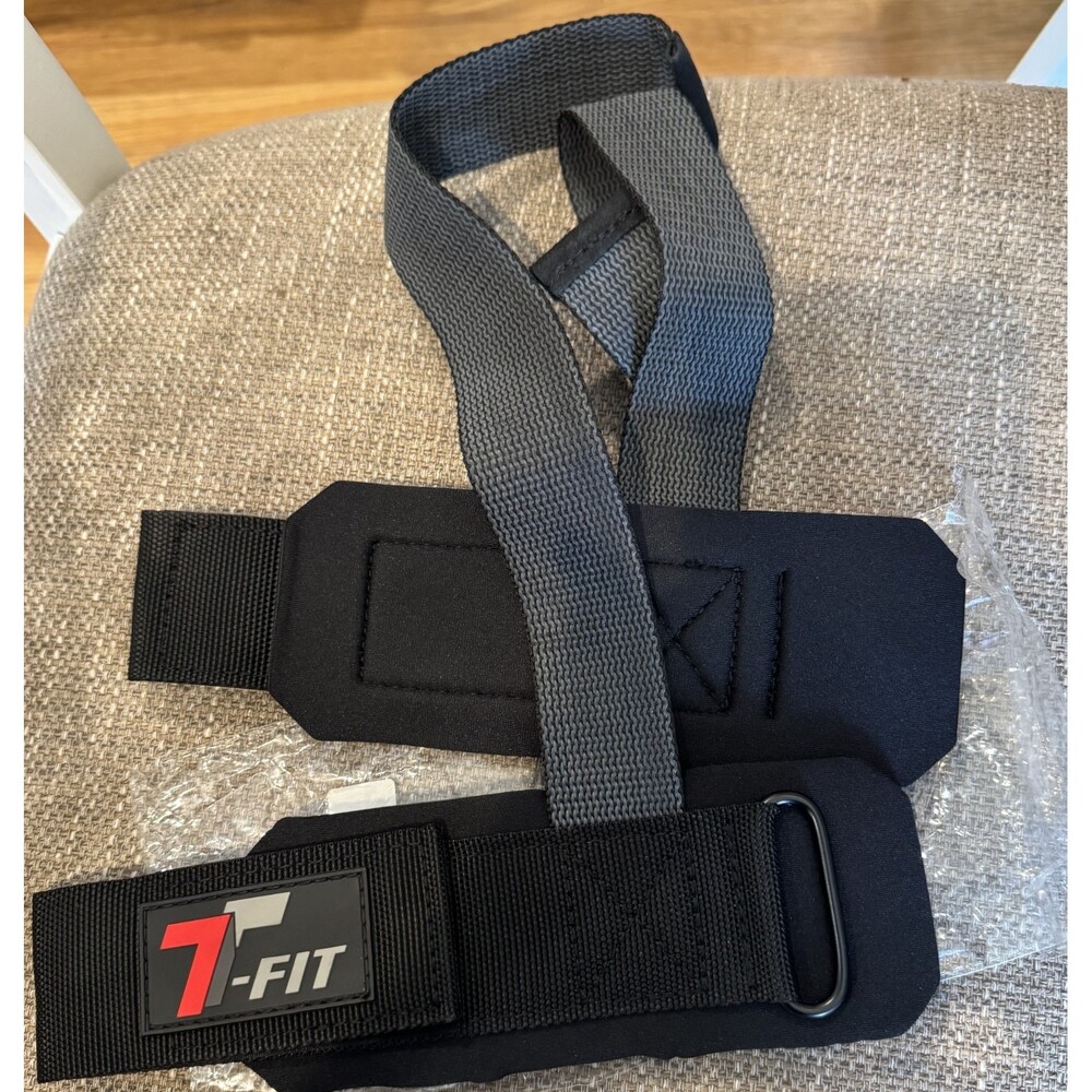 New 7 Ftit Black Padded Lifting Straps Gym Weight Lifting Exercise